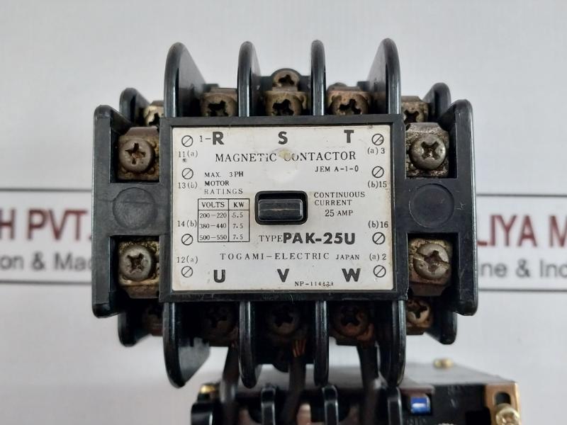 Togami Pak-25U Magnetic Contactor With Overload Relay Rc4-35 Jem A-1-0 Ac600V