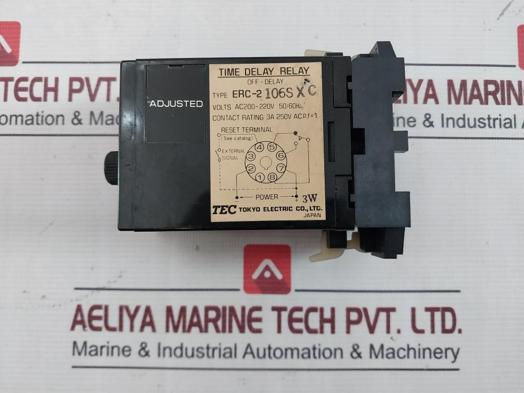 Tokyo Electric Erc-2 Time Delay Relay 0-6 Sec 3W 50/60Hz P.F=1