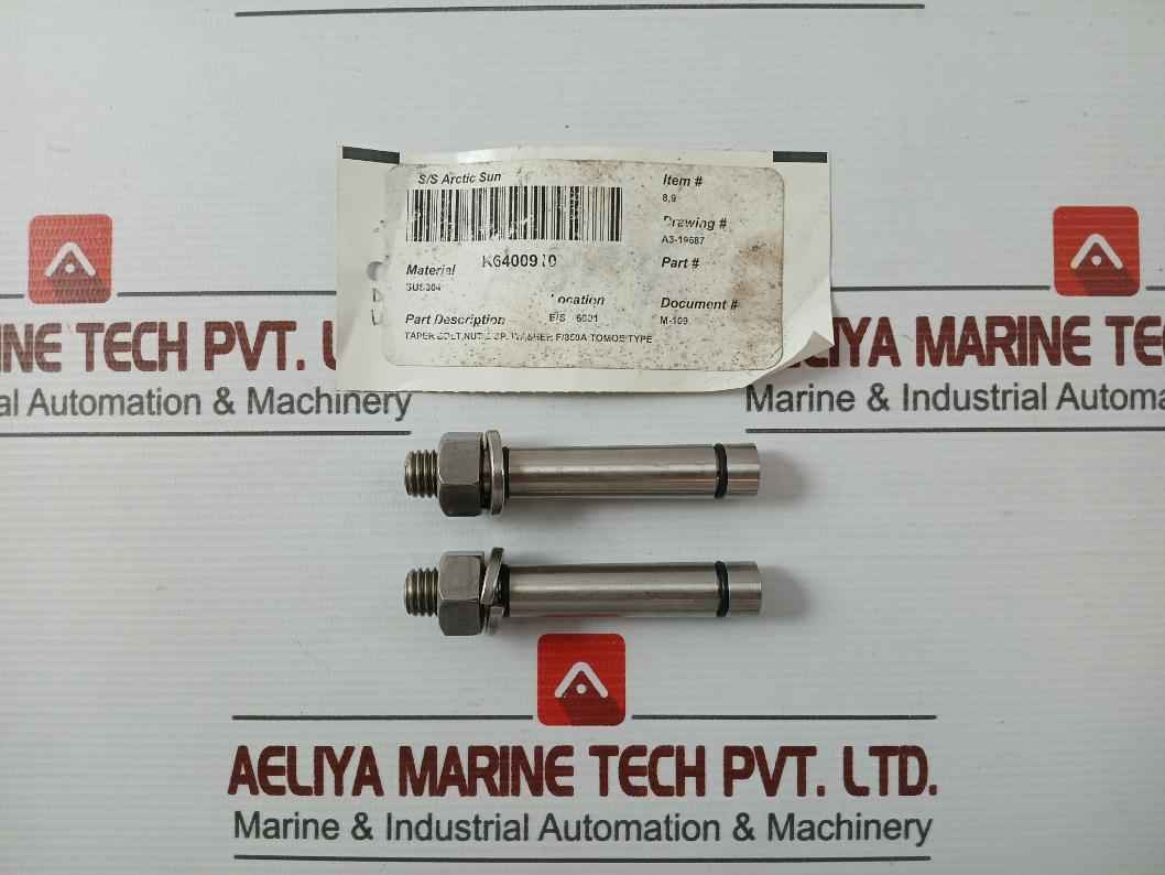 Tomoe K6400910 Taper Bolt With Nut Sus304