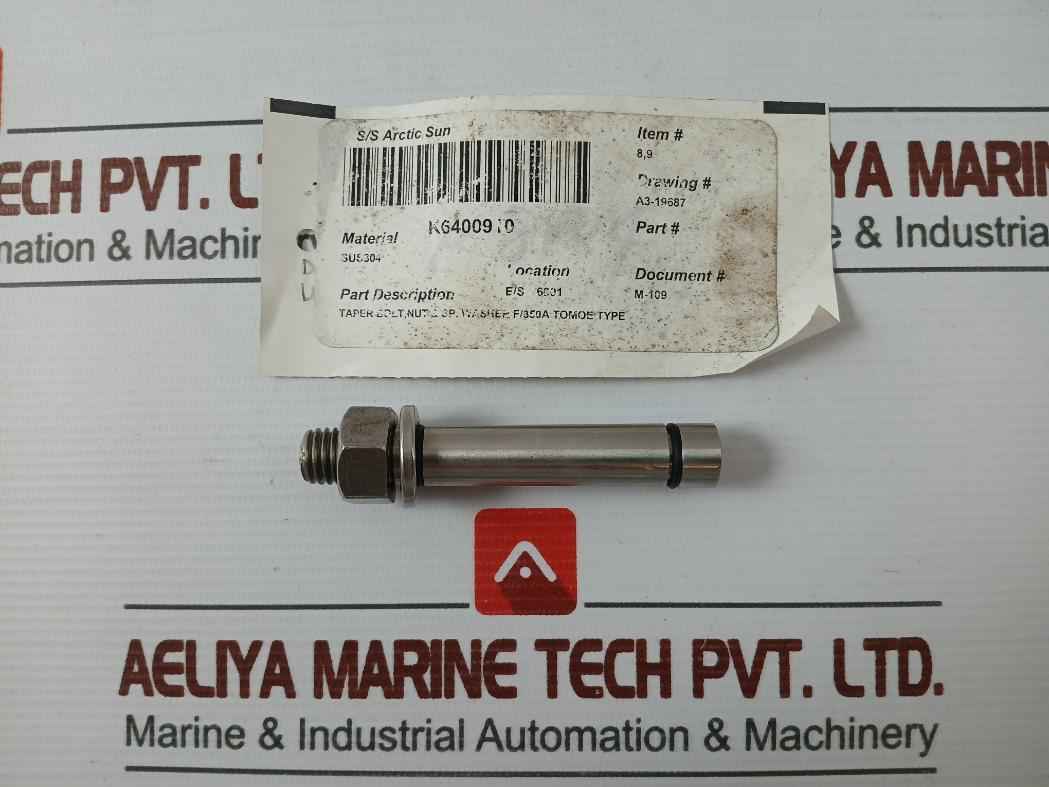 Tomoe K6400910 Taper Bolt With Nut Sus304