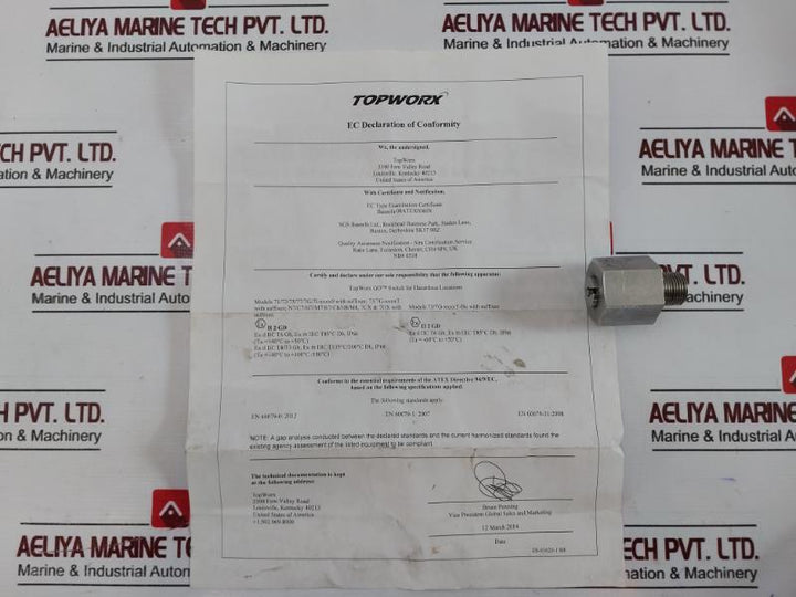 Topworx 73-1352T-b15 Limit Switch Leverless 120Vac/24Vdc Bb279300A8