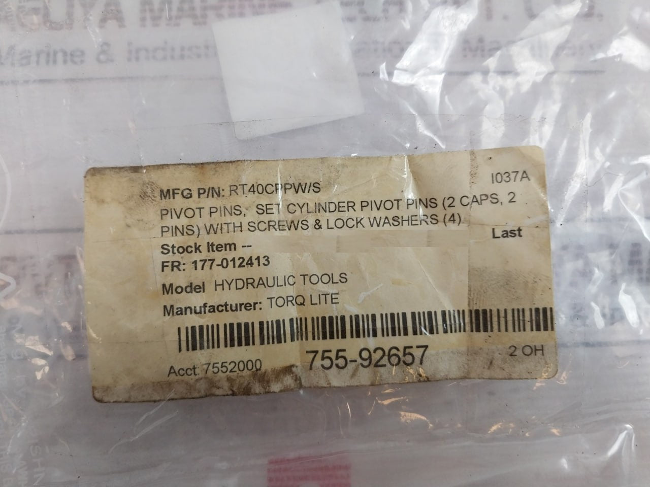 Torq Lite Rt40Cppw/S Cylinder Pivot Pins With Screw & Lock Washer