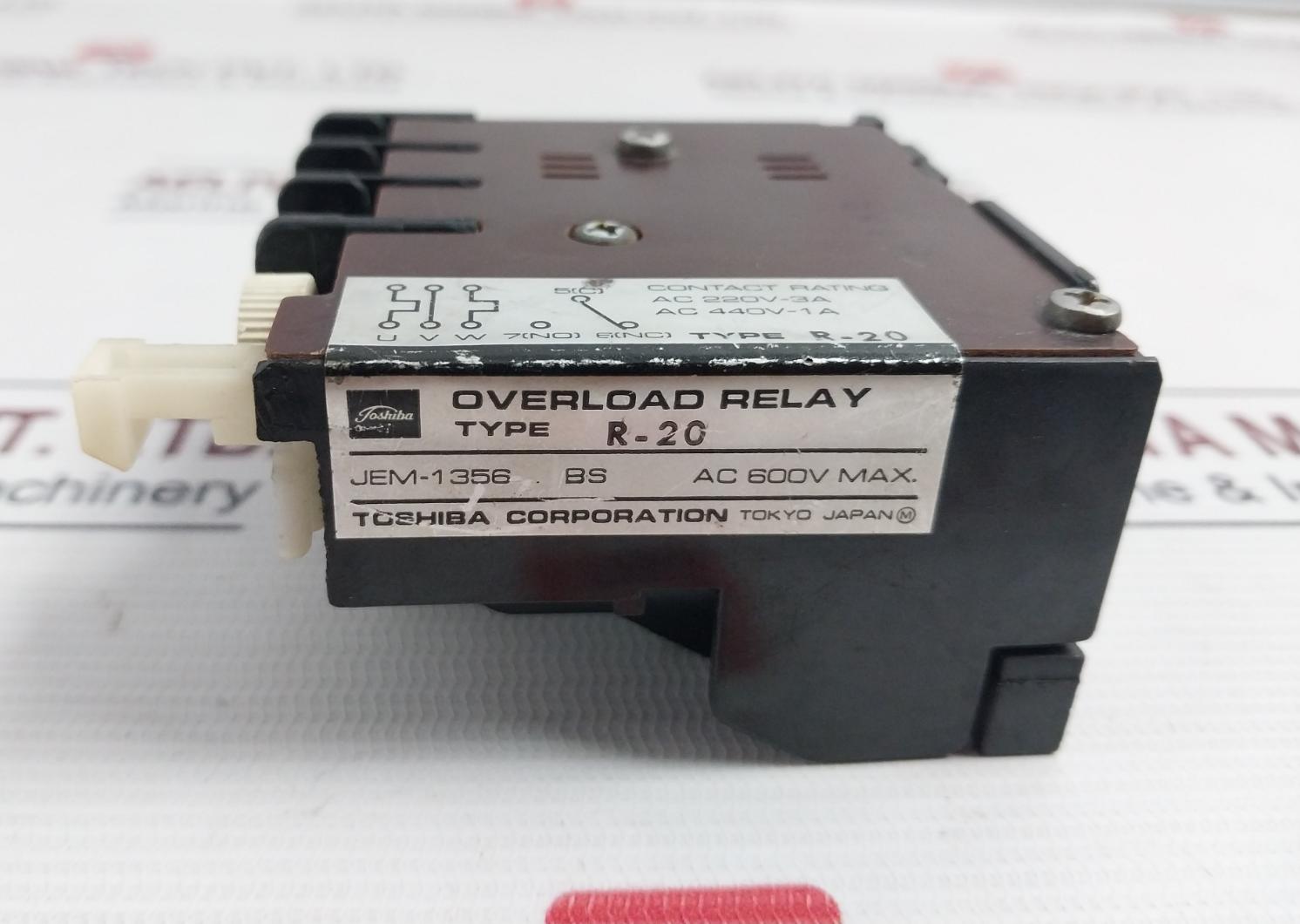 Toshiba R-20 Overload Relay Jem-1356Bs Ac 220V-3A Ac600V