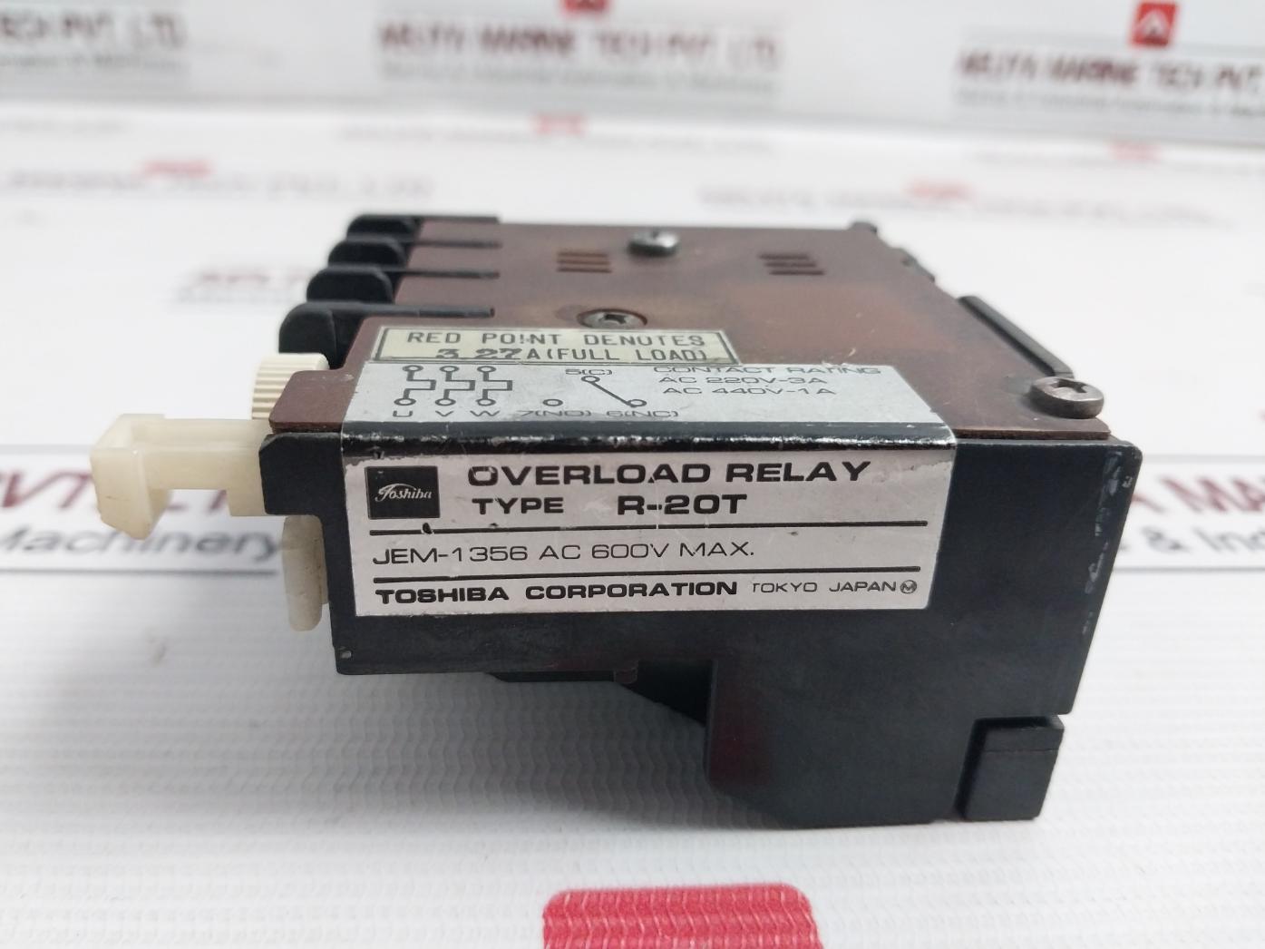 Toshiba R-20T Overload Relay Ac600V 3.27A Jem-1356 2.8-4.3Rc
