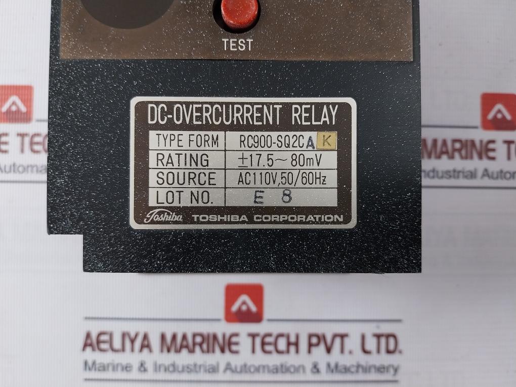 Toshiba Rc900-sq2C Ak Dc-overcurrent Relay Ac110V, 50/60Hz 3J9E0018-f