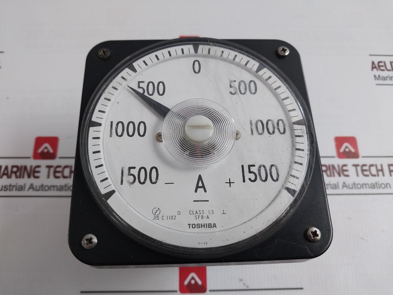 Toshiba Sf8-a Dc Ammeter B9063Qd, Jis C 1102 500V -1500 To +1500A 0.14Ω