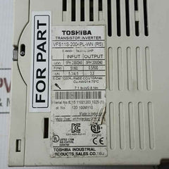 Toshiba Vfs11s-2004pl-wn(R5) Transistor Inverter 1ph-200/240v (Not Working)