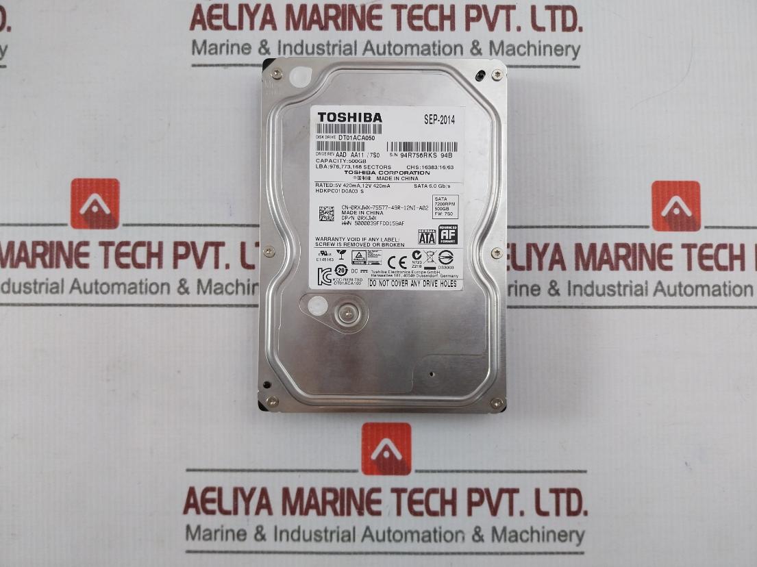 Toshiba Dt01Aca050 Internal Hard Disk Drive (Hdd) 7200Rpm 6.0Gb/S