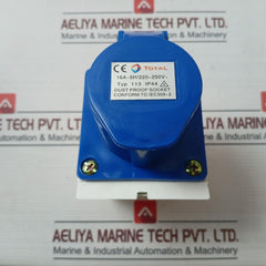 Total 113 Ip44 Dustproof Industrial Socket 16A – 6H 220–250V