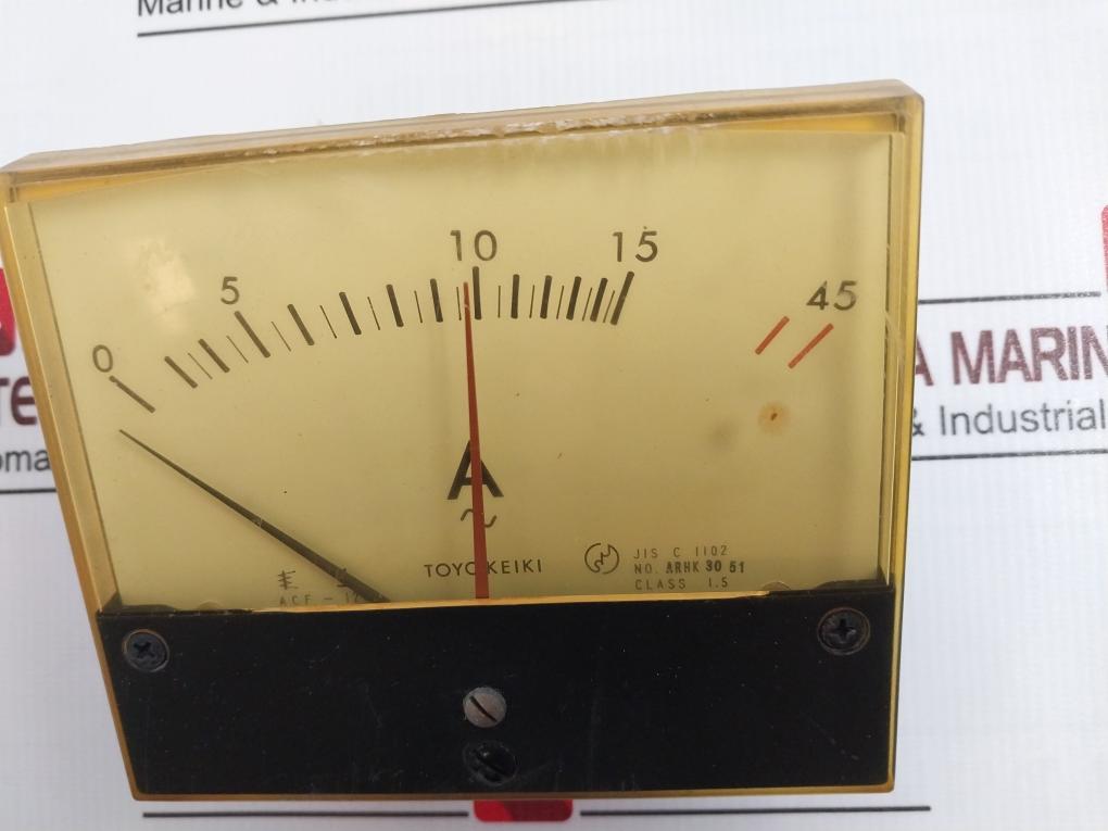 Toyo Keiki Acf-12Nb Ammeter Arhk3051 Class 1.5 0-15/45 A