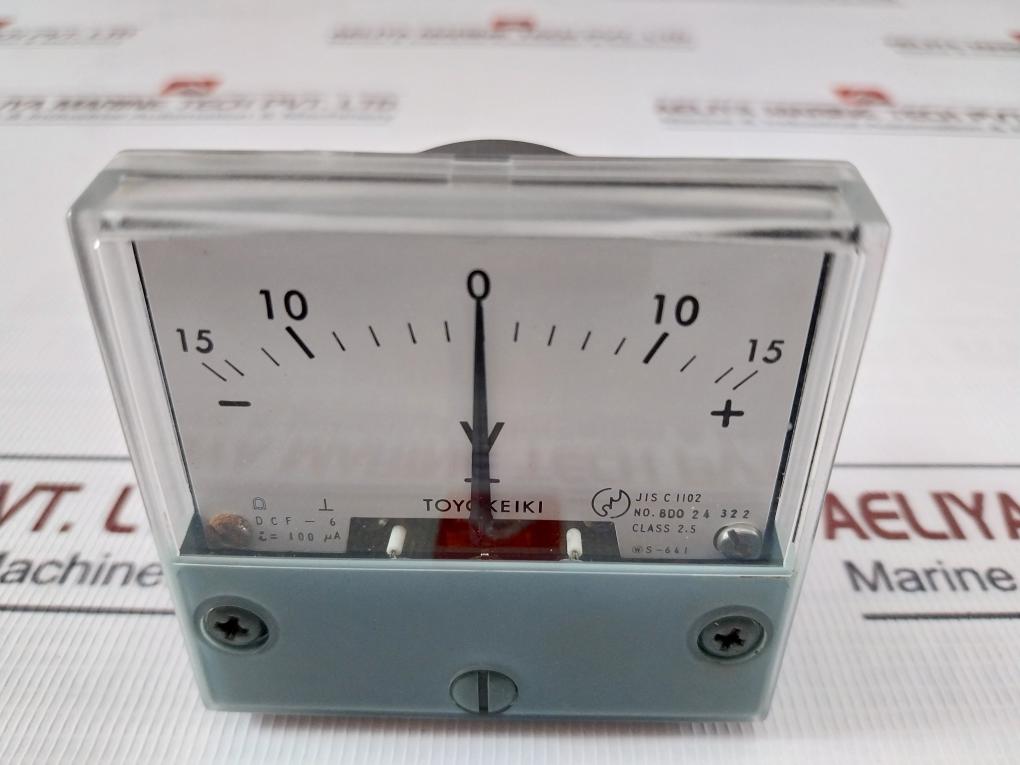 Toyo Keiki Dcf-6 Analog Panel Meter Jis C 1102 -15V To +15V 100µA Class 2.5