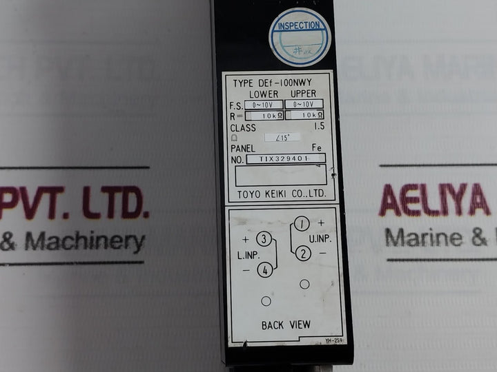 Toyo Keiki Analog Panel Meter Def-100Nwy Class 1.5