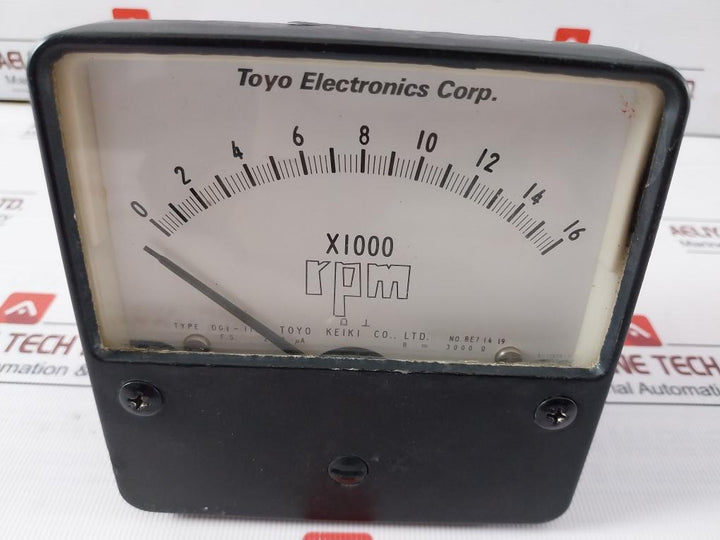 Toyo Keiki Dgf-110 Rpm Meter 0-16Rpm 3000 Ω 200Ua X1000 Jis C1102 S-1157G-2