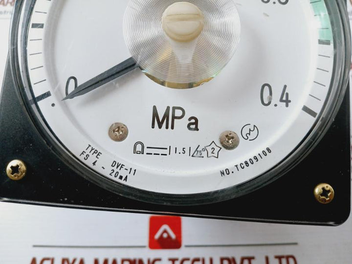 Toyo Keiki Dvf-11 Pressure Indicator, 0-0.4 Mpa, Fs 4~20Ma