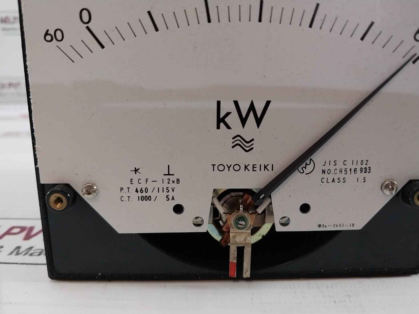 Toyo Keiki Ecf-12Nb Kilowatt Meter 60-0-600 Kw Sa-2403-3B