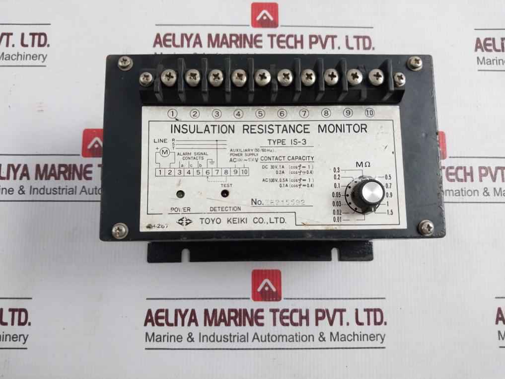 Toyo Keiki Is-3 Insulation Resistance Monitor Ac200-230V Ze215592 0.01-1.5M Ω