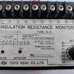 Toyo Keiki Is-3 Insulation Resistance Monitor Ac200-230V Ze215592 0.01-1.5M Ω