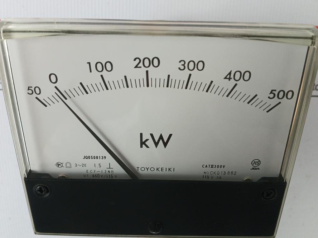 Toyo Keiki Kilowatt Meter 50-0-500 Kw Ecf-12Nb