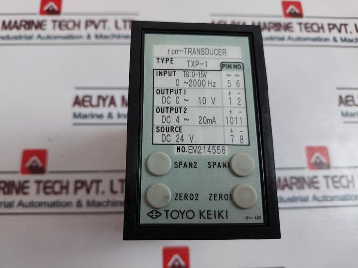 Toyo Keiki Txp-1 Rpm-transducer With Base 24Vdc