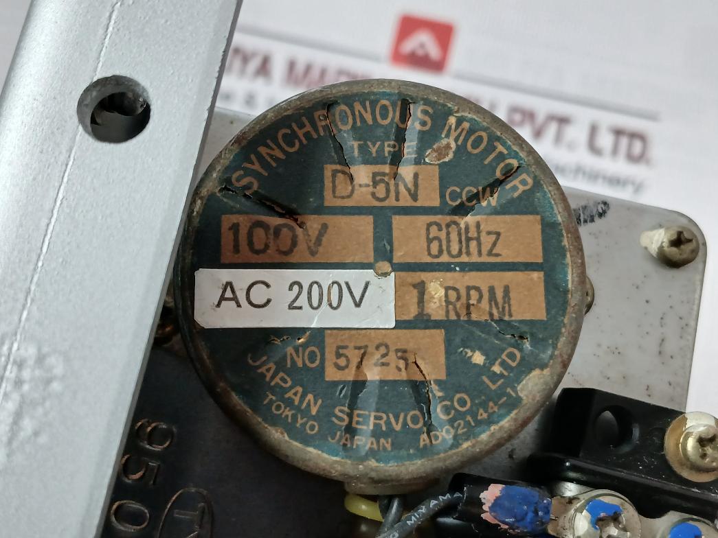 Toyo T7-1/2-60-7 M J Cam Timer D-5N 0 To 120, 100V 60Hz Ac 200V 1 Rpm