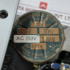 Toyo T7-1/2-60-7 M J Cam Timer D-5N 0 To 120, 100V 60Hz Ac 200V 1 Rpm