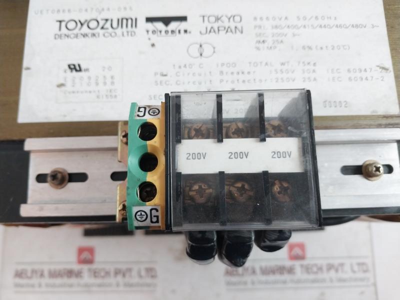 Toyozumi Uet0866-047044-09S Industrial Transformer 8660Va 50/60Hz 20C 25A 550V