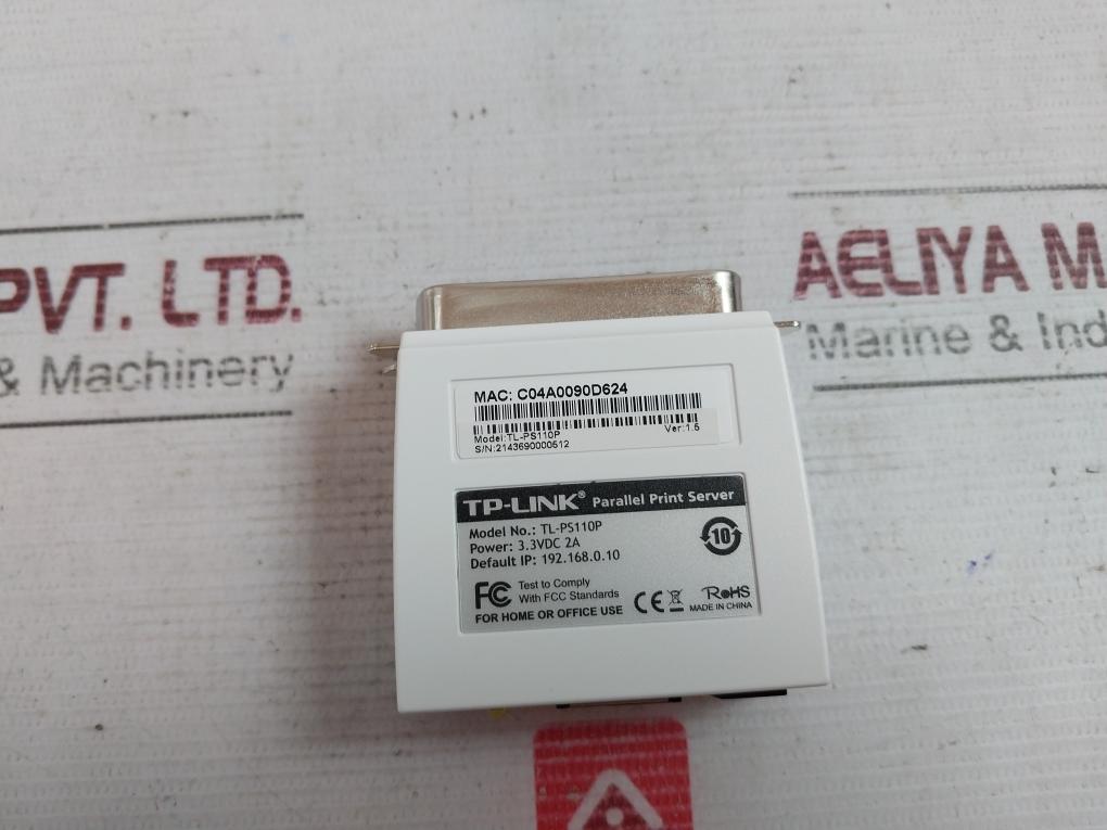 Tp-link Tl-ps110P Single Parallel Port Fast Ethernet Print Server Ver 1.5 3.3Vdc