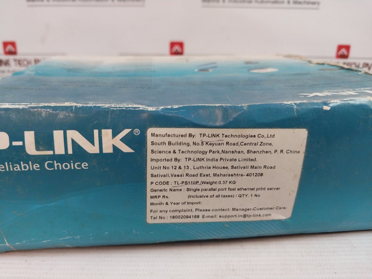 Tp-link Tl-ps110P Single Parallel Port Fast Ethernet Print Server Ver 1.5 3.3Vdc