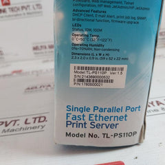 Tp-link Tl-ps110P Single Parallel Port Fast Ethernet Print Server Ver 1.5