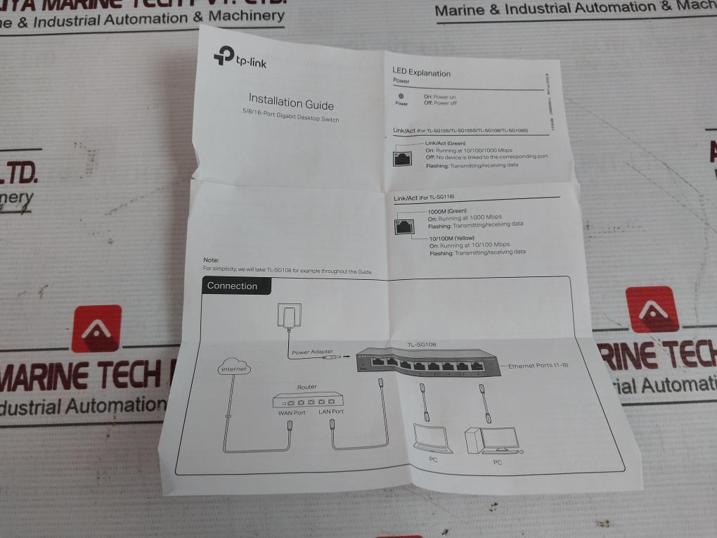 Tp-link Tl-sg108 8-port Gigabit Desktop Switch 10/100/1000Mbps 100–240V