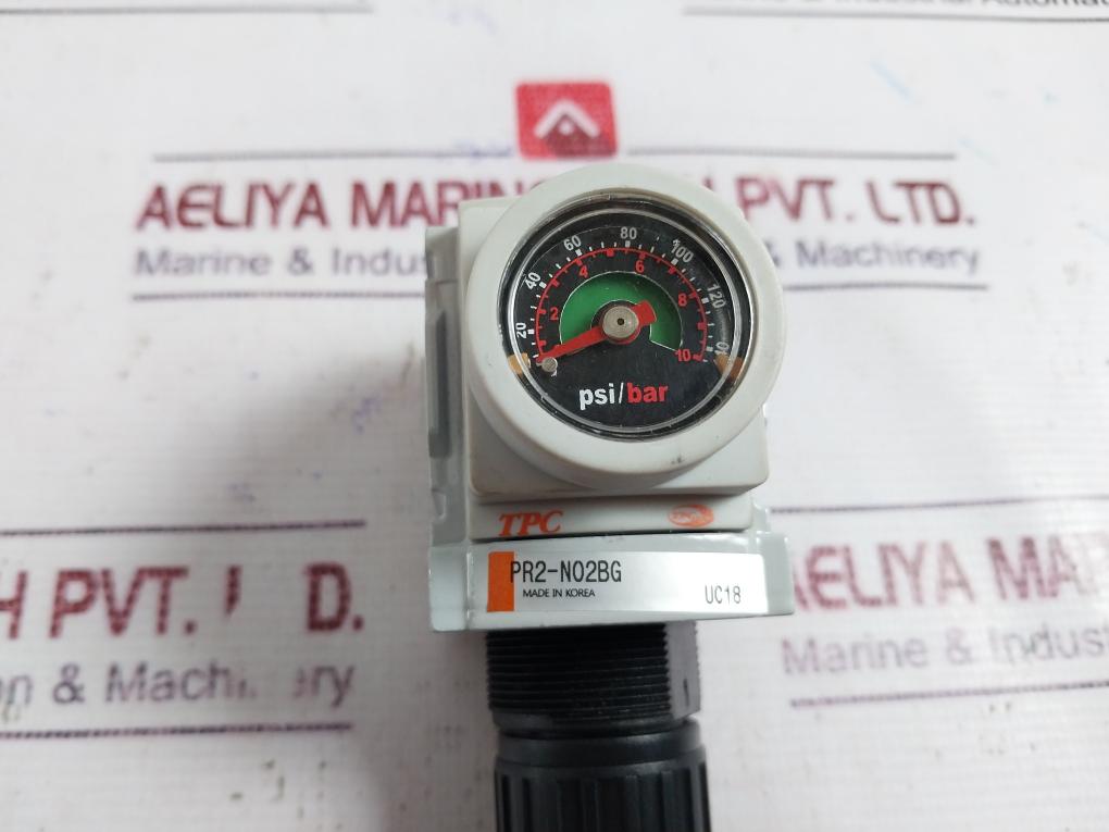 Tpc Pr2-n02Bg Air Pressure Regulator 0-140 Psi 0-10 Bar