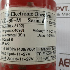 Tr Electronic Absolute Rotary Encoder Ce-65-m 11-27V Dc