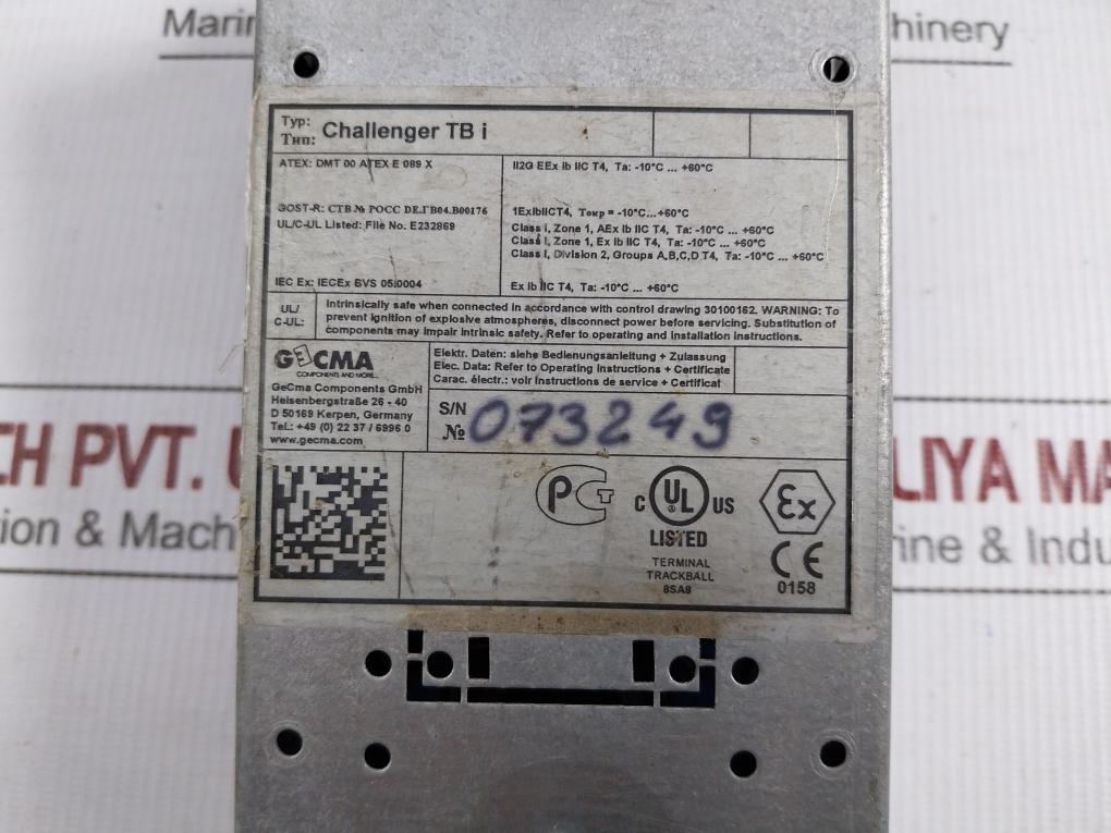Trackball Unit Gecma Challenger Tb I -10°C To +60°C