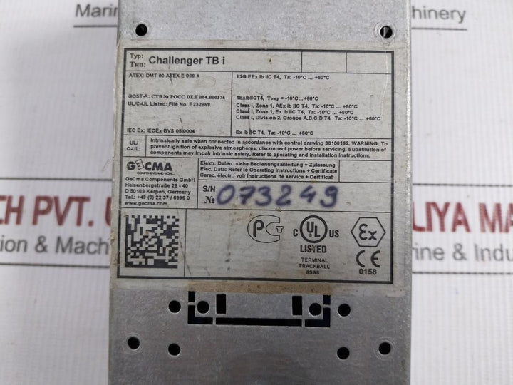Trackball Unit Gecma Challenger Tb I -10°C To +60°C