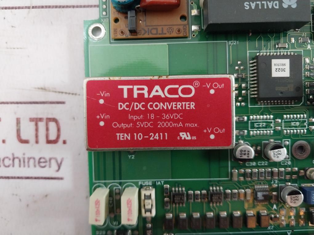 Traco 06-03010D Printed Circuit Board Ten 10-2411 18-36Vdc 5Vdc 2000Ma Max
