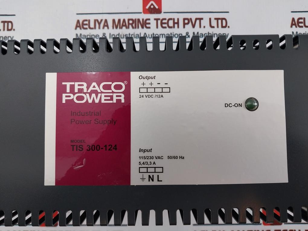 Traco Power Tis 300-124 Industrial Power Supply 24vdc/12a 115/230vac Input