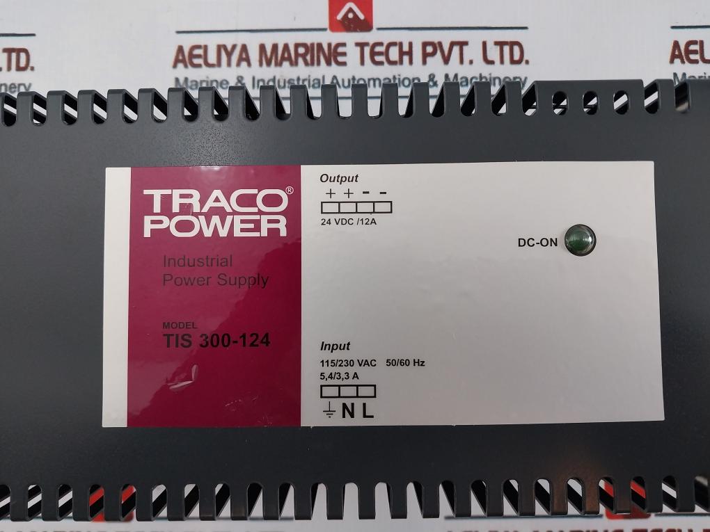 Traco Power Tis 300-124 Industrial Power Supply 24Vdc/12A 115/230Vac Input