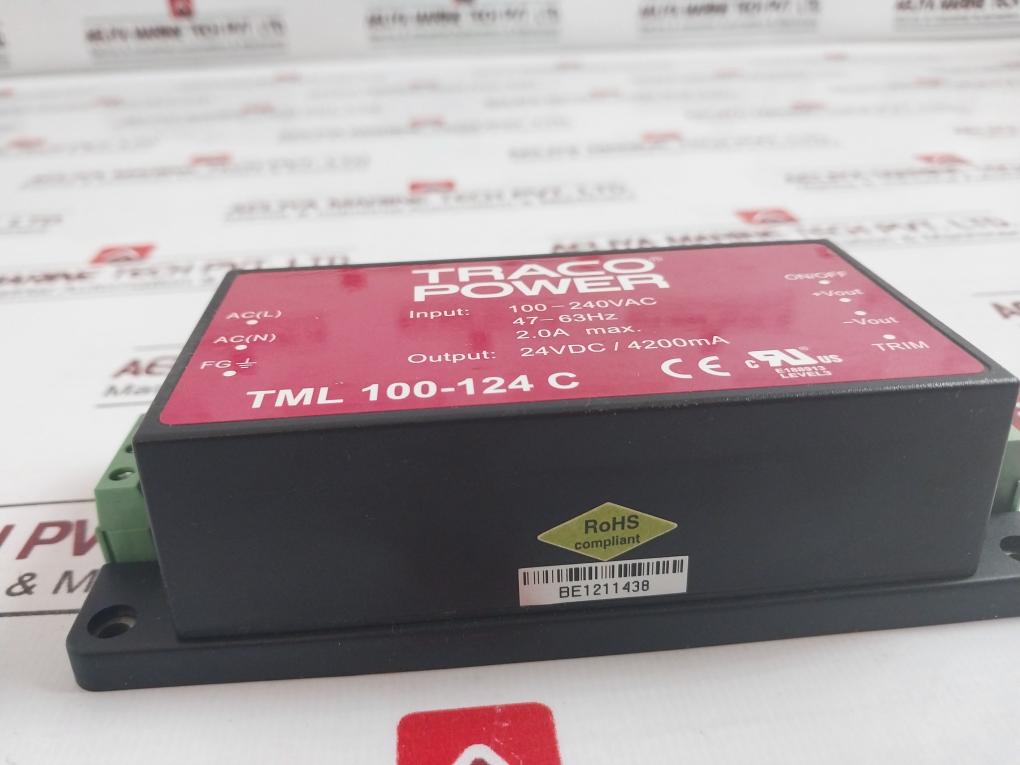 Traco Tml 100-124 C Power Supply Module Level 3 24Vdc 4200Ma