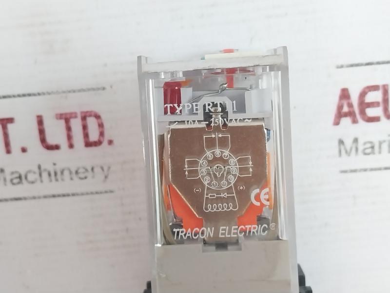 Tracon Rt11 Industrial Power Relay With Socket Base 10A-250Vac 240Vac