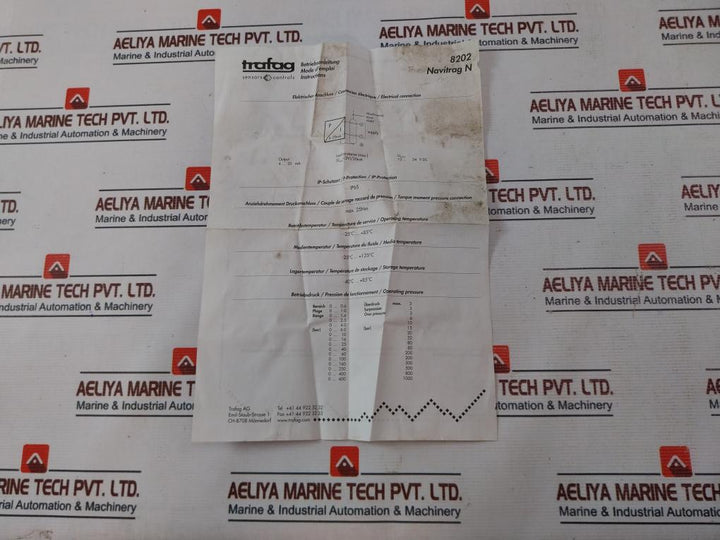 Trafag 8202.76.2210 Pressure Transmitter 12-34Vdc Ip65