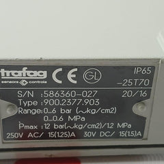 Trafag 900.2377.903 Electromechanical Pressure Switch 0..6 Bar (Kg/Cm2)