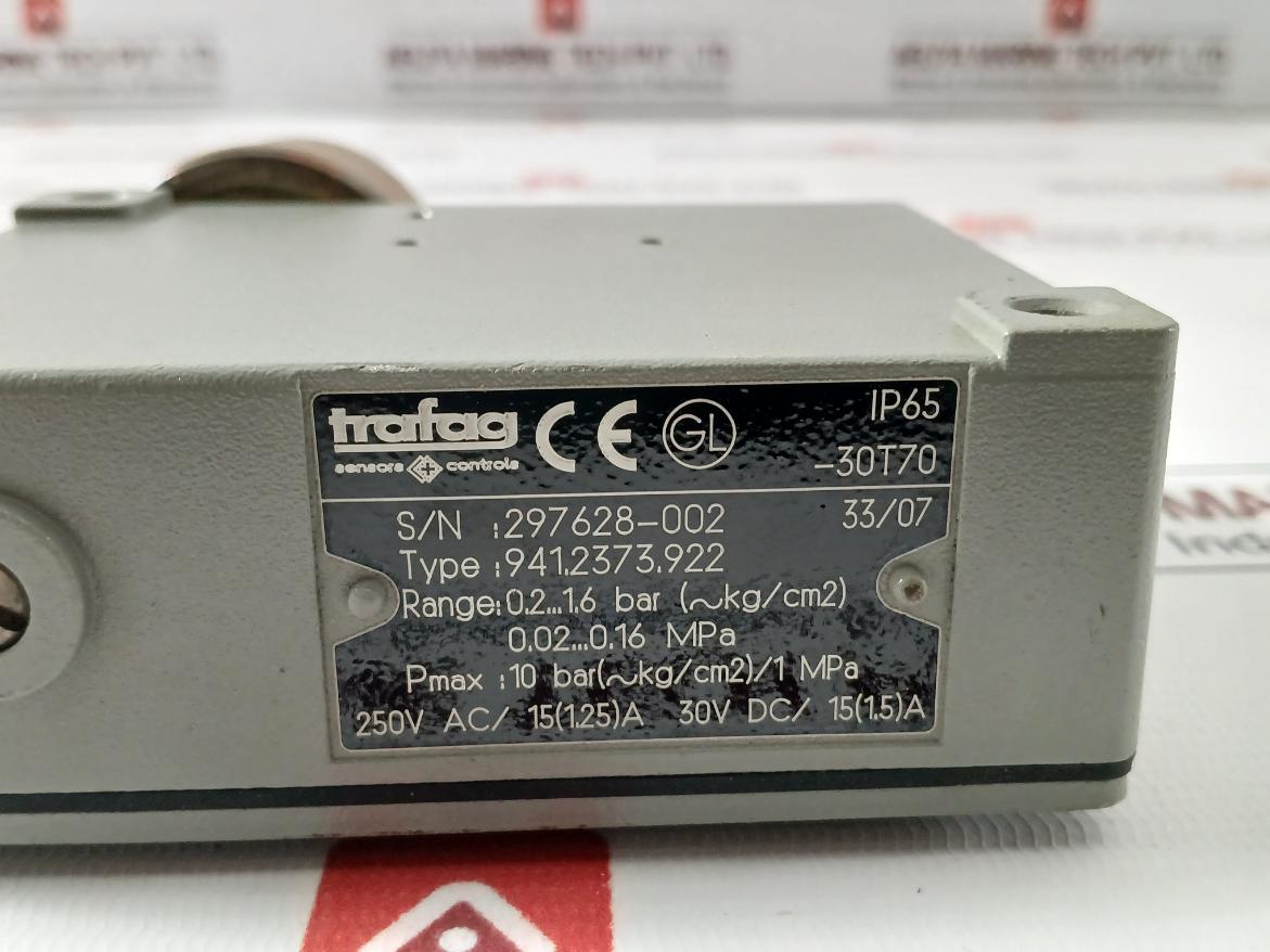 Trafag 941.2373.922 Electromechanical Pressure Switch 0.2…1.6 Bar (Kg/Cm2)