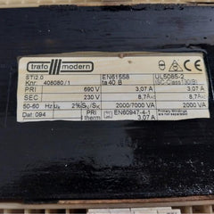 Trafo Modern Sti2,0 Control Transformer 230V 8 7Aac Ul5085-2 2000Va