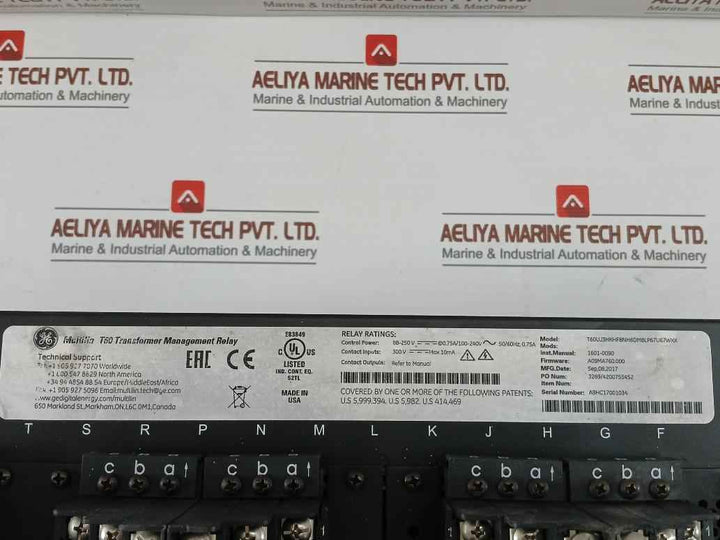 Transformer Management Relay Multilin T60 Brand Ge Part No: T60Uj3Hkhf8Nh6Dm8Lp67U67Wxx