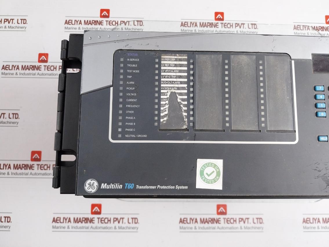 Transformer Protection System By Ge Part No: T60Uj3Hkhf8Nh6Dm8Lp67U67Wxx Multilin T60