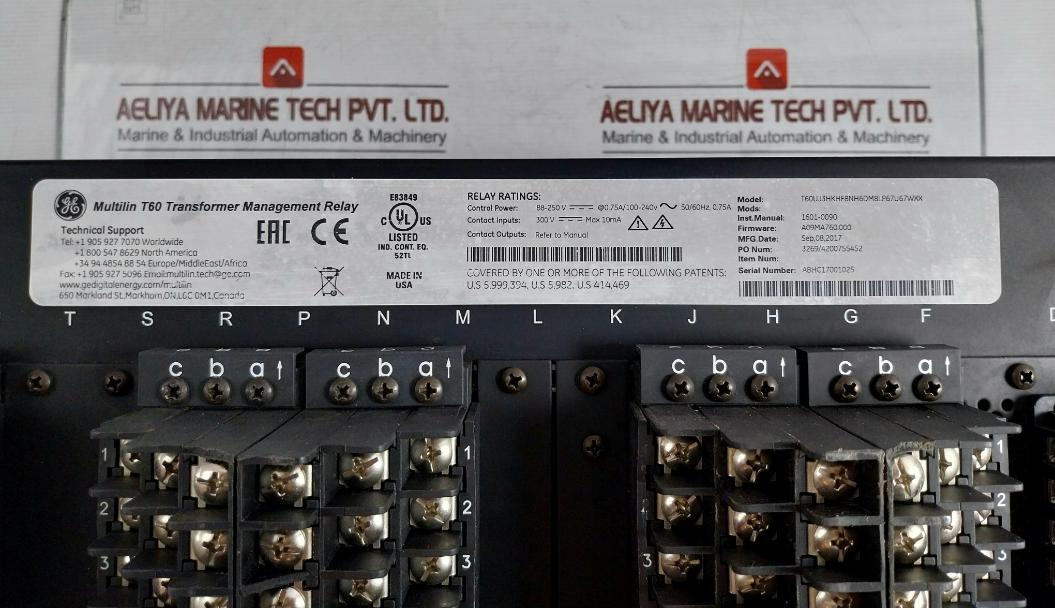 Transformer Protection System By Ge Part No: T60Uj3Hkhf8Nh6Dm8Lp67U67Wxx Multilin T60