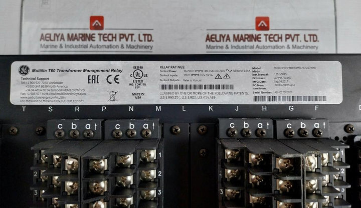 Transformer Protection System By Ge Part No: T60Uj3Hkhf8Nh6Dm8Lp67U67Wxx Multilin T60