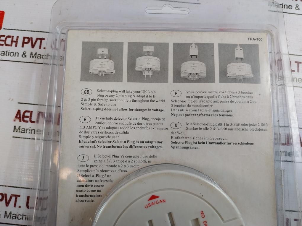 Traveller Tra-100 Electrical Travel Adapters Fused Max 5A 110-240V 211-0272