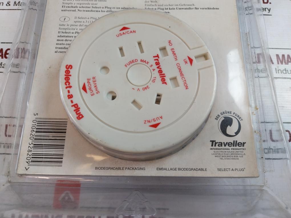 Traveller Tra-100 Electrical Travel Adapters Fused Max 5A 110-240V 211-0272