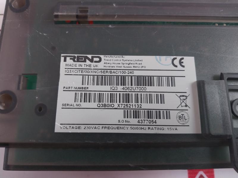 Trend Iq3-4062U7000 Web Enabled Controller Iq3Xcite/00/Xnc/Ser/Bac/100-240 15 Va